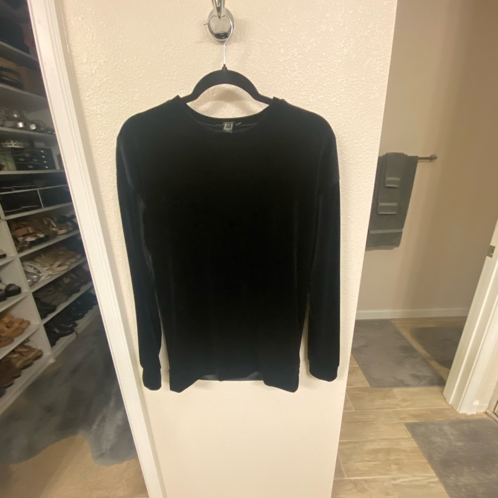 Black Velour Top Size Small